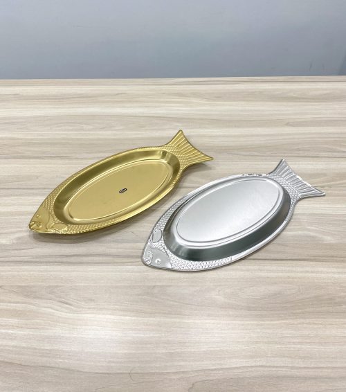 Dĩa cá inox vàng 45cm