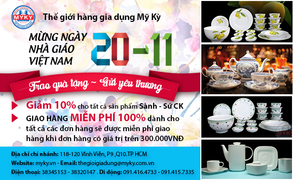 Thế giới hàng gia dụng Mỹ Kỳ - myky.vn - Mừng ngày nhà giáo Việt Nam 20-11